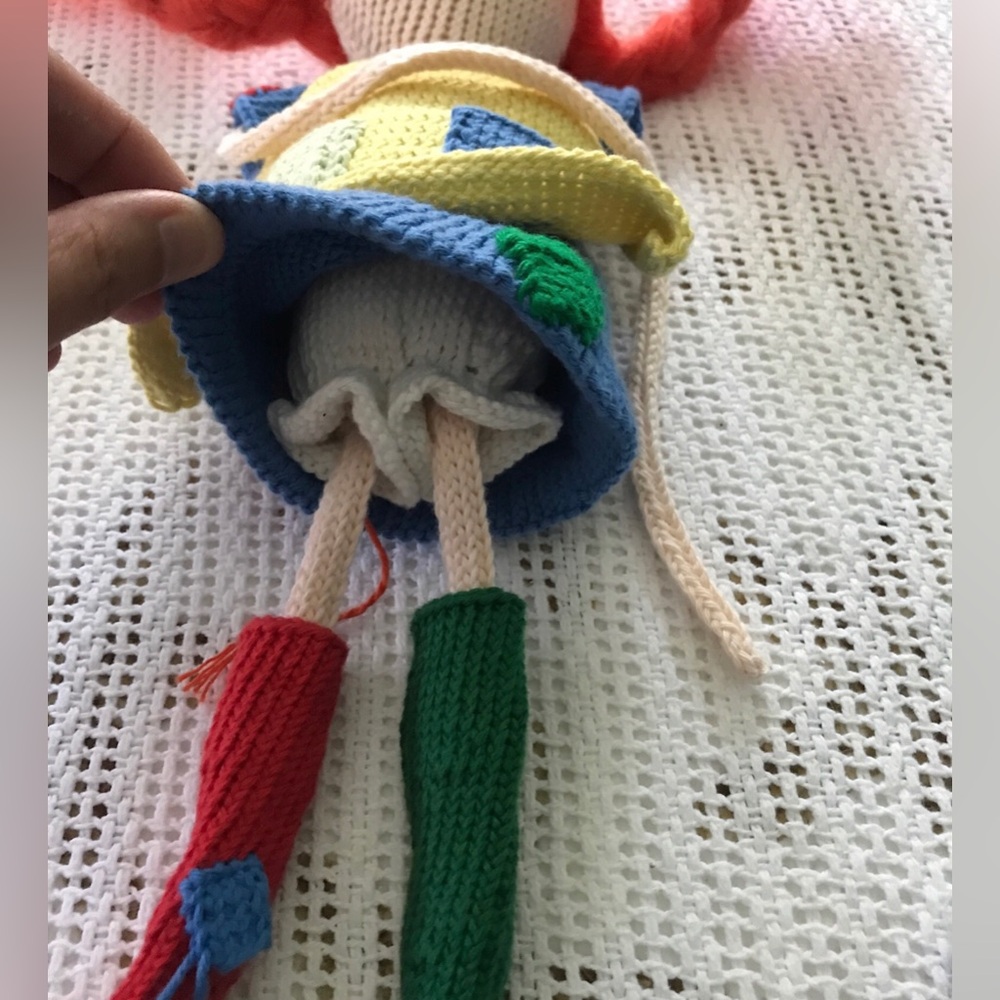 Handmade Knit Pippi Longstocking Doll Mr Nilsson Monkey OOAK Detailed Doll - Picture 10 of 16